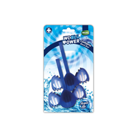 Relevi WC Power Drops Solid 2x33g con Aroma a Azul y Blanqueador, Gotas Limpiadoras para Inodoro con Efecto de Agua Azul, Acción de Limpieza Fuerte y Duradera
