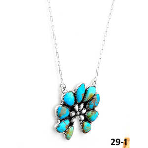 Collier artisanal en argent sterling du sud-ouest avec motif floral en buffle blanc et Santa Maria, idéal pour un cadeau - Product Image 3