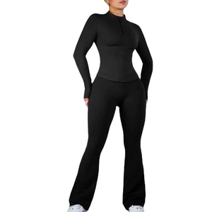 Ensemble de vêtements de sport respirants avec logo personnalisé, leggings longs pour le yoga, ensemble de pantalon et soutien-gorge de fitness pour femmes - Product Image 1