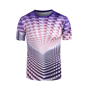 T-shirt de sport pour homme en sublimation 100% polyester respirant à séchage rapide, design personnalisé, entraînement en salle de sport, OEM/ODM disponible - Product Image 1