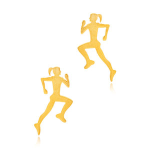 Runner Girl-pendientes de plata de ley 925 chapados en oro de 22K, joyería hecha a mano - Product Image 3