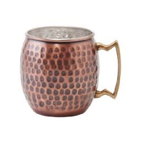 Taza de barril de cobre negro de punto martillado antiguo con mango de latón puro para beber Hotel Bar restaurante uso doméstico - Product Image 2
