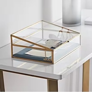 ถาดแก้วกระจกทรงกลมสีทองดีไซน์ทันสมัยน่าดึงดูดถาดสำหรับตกแต่งเครื่องประดับถาดแหวนเสิร์ฟถาดแต่งหน้า - Product Image 6