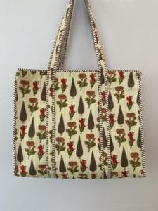 Bolso de mano de algodón acolchado de Color sólido bordado para mujer india, estampado a mano, diseño de Jugle, cadenas con cremallera, hombro - Product Image 3