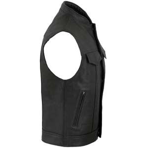 Gilet respirant en cuir véritable pour hommes, logo personnalisé, gilet de motard, gilet de moto épais - Product Image 3