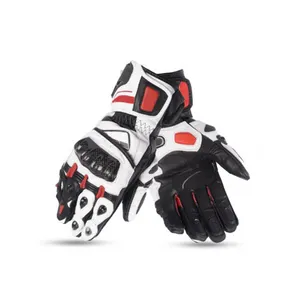 Großhandels preis Echtes Leder Lange Motorrad handschuhe Herren Rennmotorrad handschuhe Neue Renn handschuhe