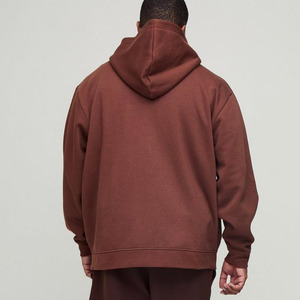 Nouvelle Mode Plus Size Palin Brown Oversized Zip Up Through Basics Sweat à capuche en coton Streetwear Fabricant personnalisé Sweats à capuche pour hommes - Product Image 2