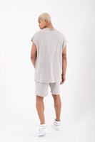T-shirt sans manches surdimensionné 2023 à épaules tombantes 100 % coton biologique imprimé sur mesure pour homme, style hip-hop, haute qualité, article OEM tricoté