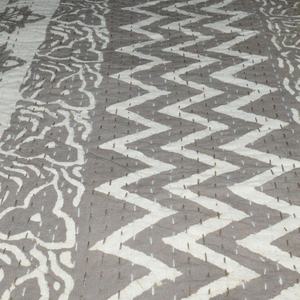 High Quality Indian Cotton Kantha <b>Quilt</b> Hand Stitched Boho <b>Bedspread</b> Comfortable Layered Coverlet for Home Decor - Product Image 6