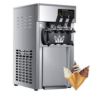 FRESH IN 3 Flavors Ice <b>Cream</b> <b>Maker</b>, 1200W Commercial Soft Ice <b>Cream</b> Machine, with LED Digital Display, Automatic. - Product Image 1