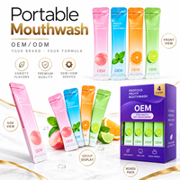 Vente en gros personnalisée disponible pour des sachets individuels portables standard de bain de bouche probiotique aux saveurs de fruits rafraîchissantes