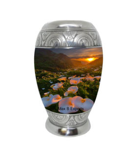 Urnes funéraires lavande belle fleur prairie lever du soleil avec sac de velours gratuit L MAX B EXPORTS - Product Image 4