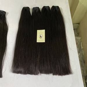 ส่วนต่อผมแบนสีดำเต็มรูปแบบ,ผมทอสองชั้นแข็งแรงและบางมัดผมมนุษย์บริสุทธิ์ - Product Image 4