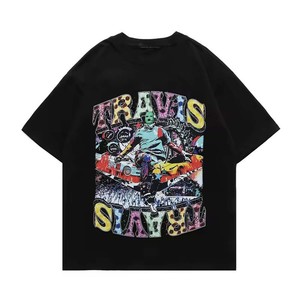 250GSM-Camiseta con hombros caídos y estampado gráfico personalizado para hombre, ropa de calle de gran tamaño - Product Image 5