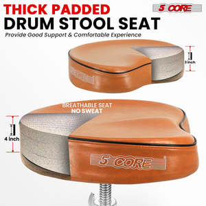 5 Core <b>Drum</b> Throne 4 Padded Guitar Stool Drummer Chair Adjustable Musician Seat - Product Image 2