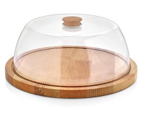 Plateau de service en bois design de luxe avec couvercle pour hôtel et restaurant à la maison plateau de service de collations à salade de couleur marron fournitures d'hôtel - Product Image 1