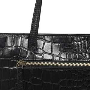 Sac à main en cuir véritable texturé croco de qualité supérieure, finition polie, design géométrique bohème vintage avec pompon, fournisseur indien - Product Image 4