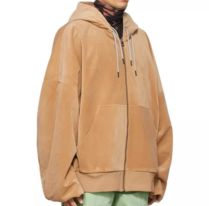 Sweats à capuche pour hommes en gros, 100% coton, uni, brodé, surdimensionné, respirant, vêtements d'hiver, style décontracté, sport et mode de rue - Product Image 2