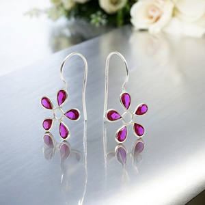 ต่างหูห่วง925ดูสวยงามหรูหราทำด้วยมือเครื่องประดับชั้นดีหรูหรา - Product Image 2