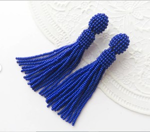 Luxury Quality <b>Emerald</b> Green Beaded Tassel Earrings - Product Image 2