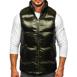 Gilet matelassé pour homme de qualité supérieure, logo personnalisé, hiver, chaud, léger, sans manches, fabricant OEM, nylon, polyester, gilet matelassé pour homme - Product Image 3