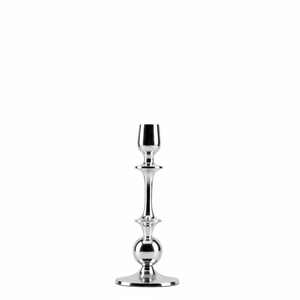 Bougeoir en métal argenté vintage, élégant support de bougie en fer avec base stable, décoration d'intérieur pour mariages et fêtes - Product Image 4