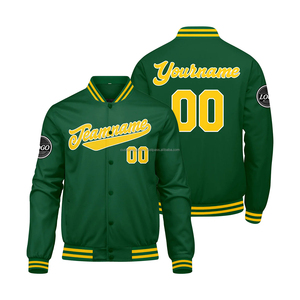 Chaqueta Varsity personalizada de primera calidad, ropa de equipo elegante y exclusiva con mangas de cuero y decoración bordada - Product Image 1