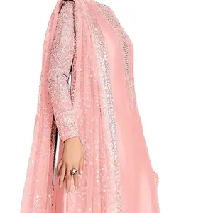 Designer Partywear Pakistani Style SalwarKameez with Heavy Embroidery Work Dress with Dupatta Low Price