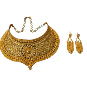 Nouveau modèle de collier et de boucles d'oreilles avec plaqué or 22 carats, style tendance, ensemble de colliers et de boucles d'oreilles à vendre par les exportateurs - Product Image 2