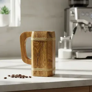 Taza de Madera Premium para Uso Diario de Agua y Bebidas, Taza de Madera Hecha a Mano con Acabado Natural para Decoración Rústica de Mesa - Product Image 3