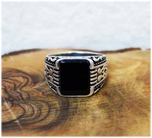 Handmade 925 Sterling Silver Onyx <b>Ring</b> Unique Ottoman Style <b>Men</b> Jewelry New Arrival Artisan Craftsmanship Gift for Him Parties - Product Image 1