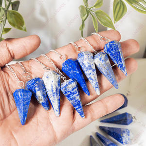 Péndulos facetados de cuarzo, lapislázuli de Color azul, proveedor de la más vendida - Product Image 5