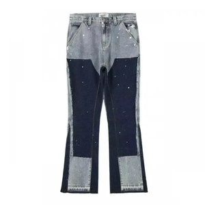 Pantalones Vaqueros para Hombre, Estilo Urbano, Lavados, Desgastados, con Parches, Estilo Logging - Product Image 2