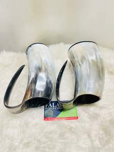 Ensemble de gobelets à café et à bière de Style animal de corne de buffle Viking poli de Falak World Export India - Product Image 5