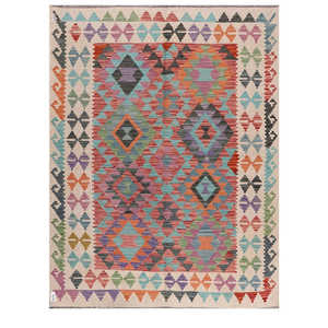 Alfombra Kilim de Maimana, Afganistán, 207 x 163 cm, Alfombras y Juegos de Alfombras Tradicionales Afganas - Product Image 1