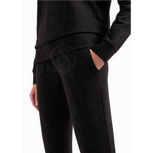 High Quality 2025 Winter Solid <b>Short</b> Washed Sweat <b>Suit</b> Custom Logo Latest Style <b>Women's</b> 2-Piece Set - Product Image 4