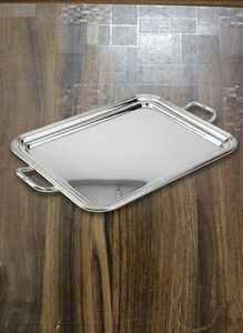 Bandeja de Servicio de Primera Calidad con Asa, Bandeja de Acero Inoxidable Apta para Lavavajillas, Platos para Cocina, Bodas y Restaurantes - Product Image 3