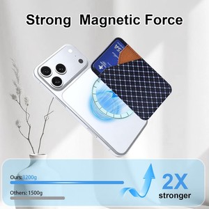 Portefeuille MagSafe personnalisé, fin, en cuir PU, porte-cartes, blocage RFID, portefeuille magnétique pour té<span class=keywords><strong>l</strong></span>éphone, compatible avec iPhone, Samsung, Android, universel, OEM - Product Image 3