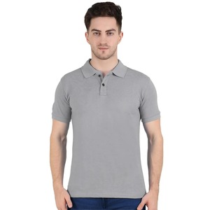 100% algodón azul cielo liso hombres algodón cuello Camiseta estilo casual con diseño en blanco de la India - Product Image 1