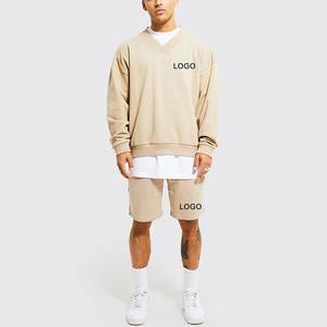 Men's Women's Custom Logo Printed Oversize Two-Piece Sporty Tracksuit <b>Hoodie</b> Jogger <b>Shorts</b> Set <b>Short</b> <b>Sleeves</b> Breathable for - Product Image 2