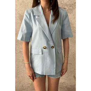 Veste à manches courtes bleu bébé à 2 boutons - Bleu bébé - Product Image 4