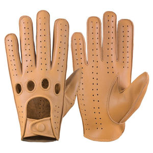 All Sizes Solid Color Leather Driving Gloves <b>Personal</b> <b>Protective</b> <b>Equipment</b> Safety Gloves Driving Made By GLOVES City Pakistan - Product Image 3