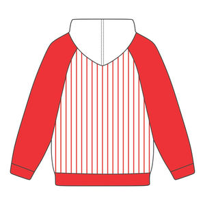 Sudadera con capucha blanca KAP, mangas raglán Rojas, mezcla de algodón a rayas, ropa de fraternidad griega Divine Nine HBCU Greek Merch - Product Image 3