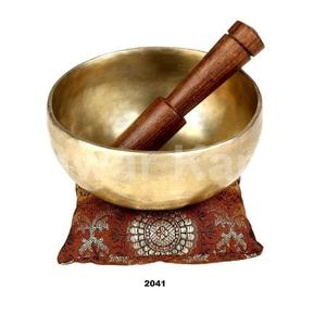 Bol de chant latéral rond en laiton massif doré de haute qualité pour la méditation et le yoga - Product Image 1