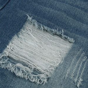 กางเกงขาสั้นผ้ายีนส์สำหรับเด็กผู้หญิงกางเกงยีนส์ขาสั้นเอวยางยืดกว้างเอวสูงวินเทจดีไซน์ใหม่ - Product Image 5