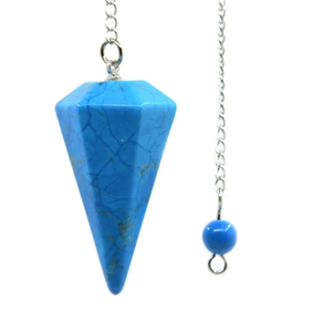 Haute qualité cône turquoise howlite pendule cristal naturel pierres précieuses cône à facettes pendule de radiesthésie pour pendules de guérison Reiki - Product Image 2