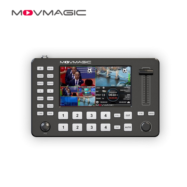 Movmagic M1 4K HD MI SDI Video Mixer Switcher Broadcast Live Streaming 5 Channel Multi View for Video Live