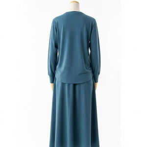 Ensemble de jupe en coton biologique uni et écologique, doux et respirant, 2 pièces, tenue décontractée pour femme, vêtements pour tous les jours, automne - Product Image 1