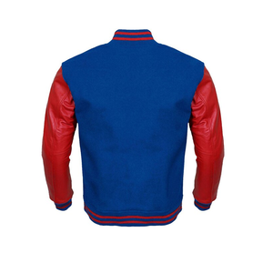 Vestes universitaires de qualité supérieure avec broderie personnalisée, fabriquées en usine, col montant, teinture unie, hiver, hommes, manches en laine - Product Image 6