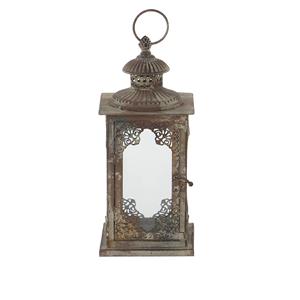 Linterna decoración de linternas negro oscuro decoración al por mayor más barato hierro madera latón pequeña linterna decoración vela candelita - Product Image 4